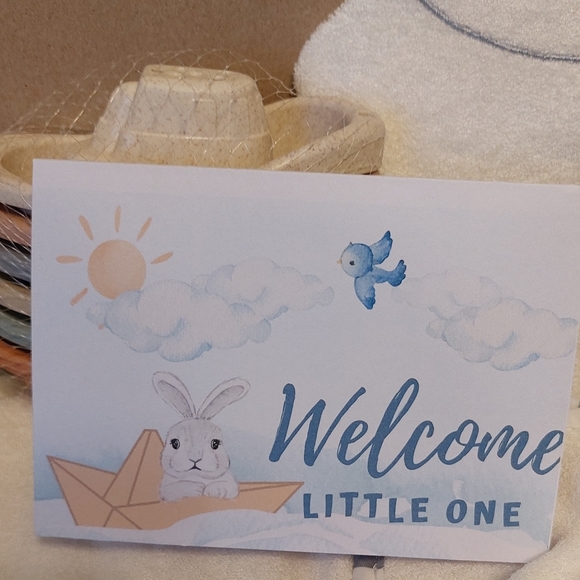 👶BAMBOO HOODED bath towel, washcloth, wash mitt & boats gift box - Picture 6 of 6